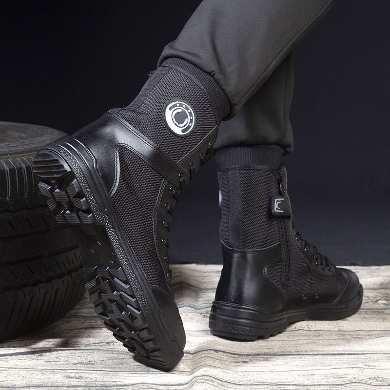 Security Shoes Zipper Martin Boots Mountaineering Shoes Security Boots Workwear Boots Mesh Labor Protection Women'S Fire Fighting Summer Boots Men - Image 5